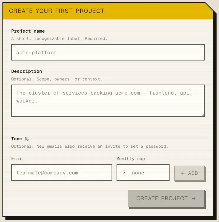 Project creation