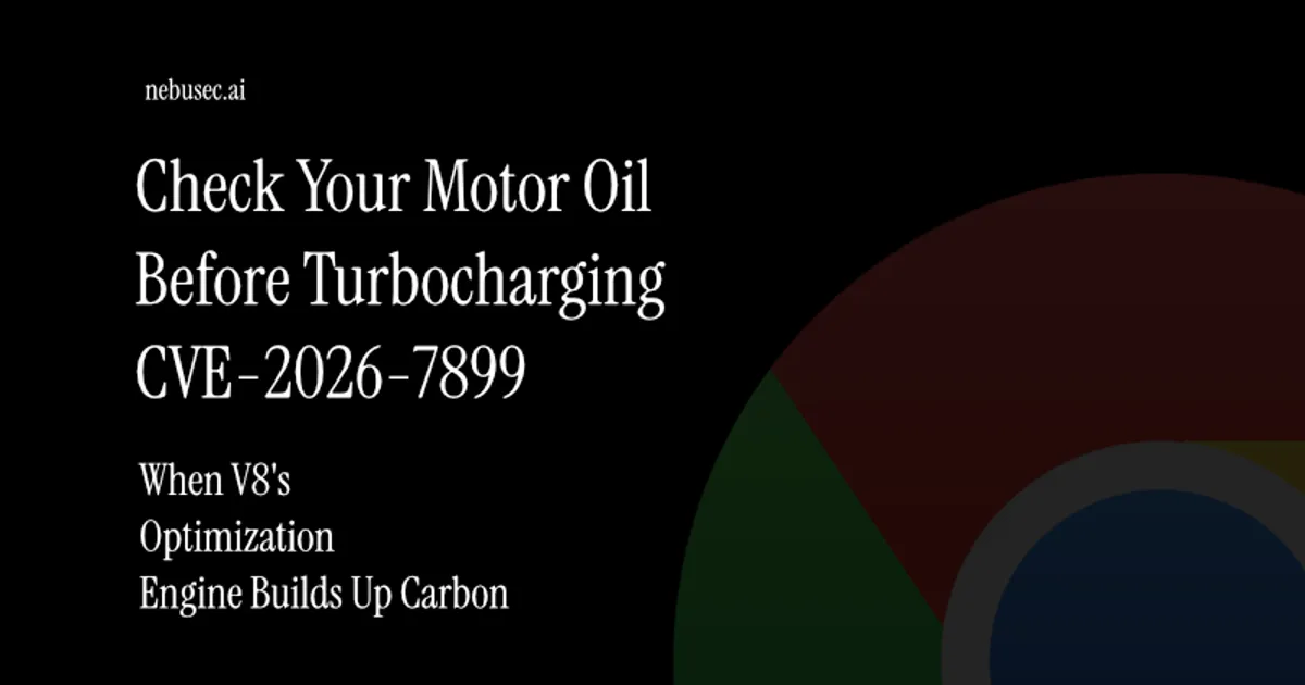 Check Your Motor Oil Before Turbocharging: CVE-2026-7899, When V8's Optimization Engine Builds Up Carbon