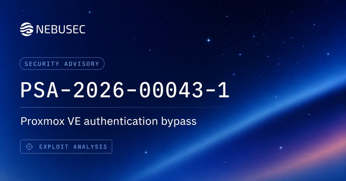 PSA-2026-00043-1: Proxmox VE Auth Bypass Exploit | NebuSec